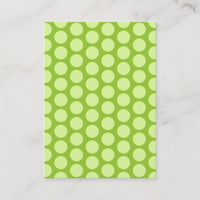Pale Green Polka Dots Business Card (Front)
