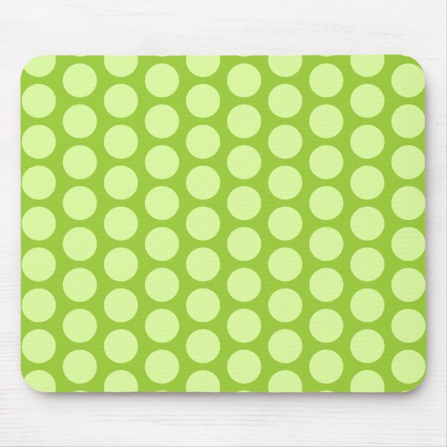 Pale Green Polka Dots Mouse Pad (Front)
