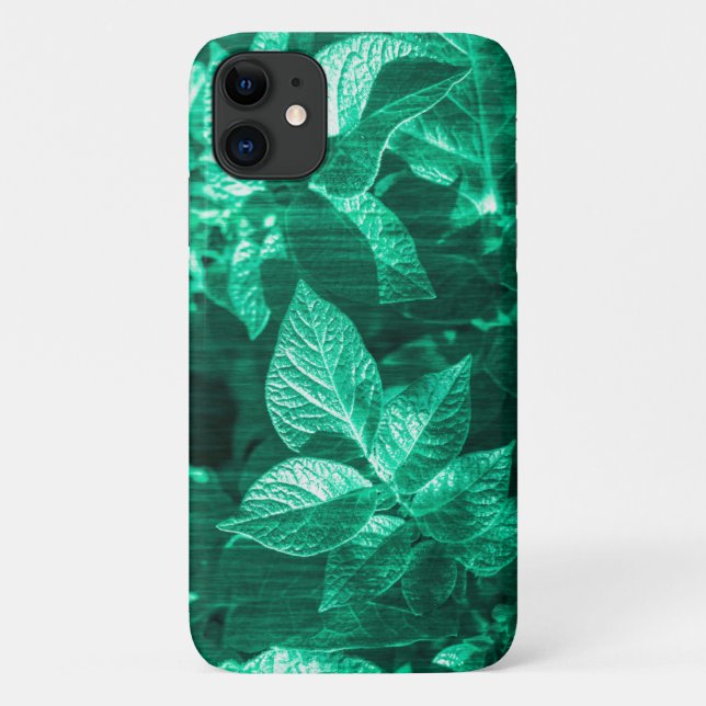Pale Green Potato Plant Leaves iPhone 11 Case (Back)