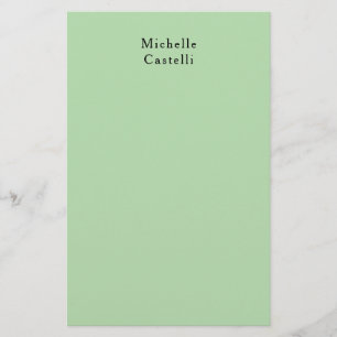 Pale Green Professional Unique Classic Your Name Stationery