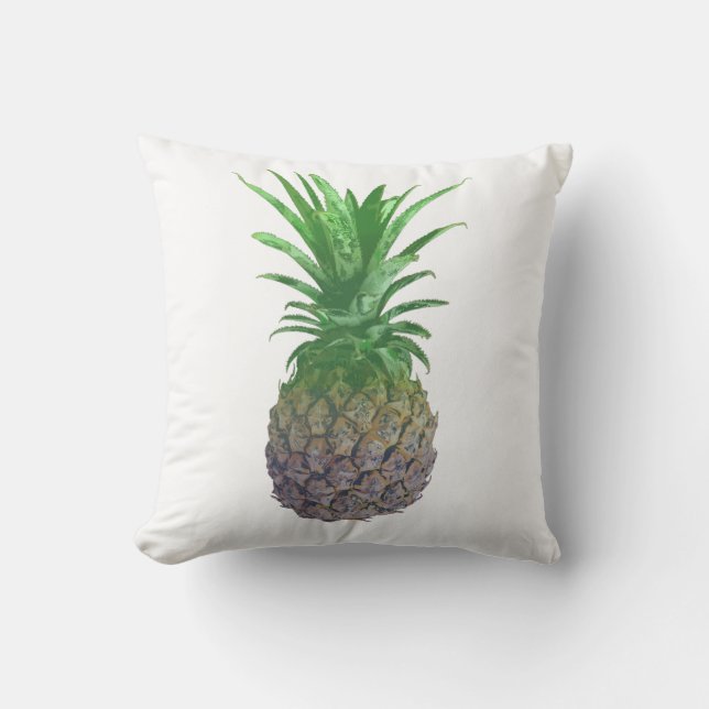 Pale Green Purple Pineapple Minimalistic Cushion (Front)