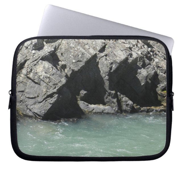 Pale Green River Granite Cliffs Laptop Case (Front)