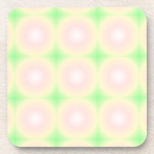 Pale Green Rose White 3D Optical Gradient Pattern Beverage Coaster
