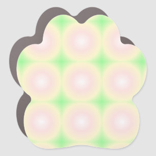 Pale Green Rose White 3D Optical Gradient Pattern Car Magnet