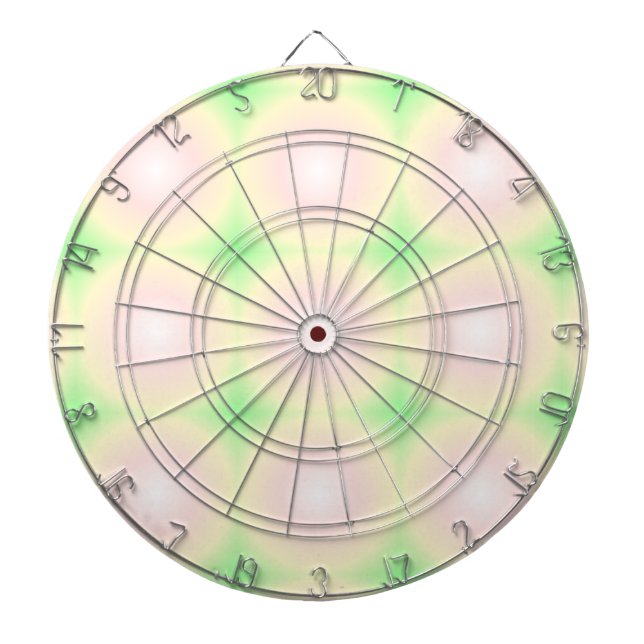 Pale Green Rose White 3D Optical Gradient Pattern Dart Board (Front)