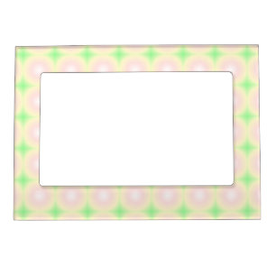 Pale Green Rose White 3D Optical Gradient Pattern Magnetic Frame