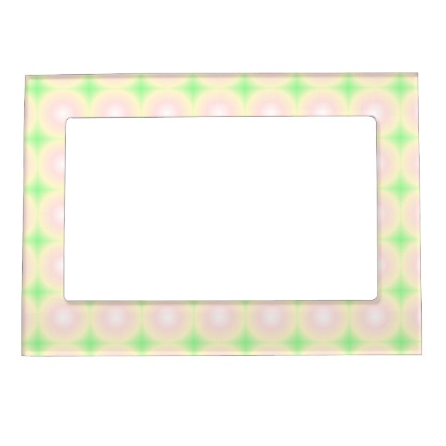 Pale Green Rose White 3D Optical Gradient Pattern Magnetic Frame (Front)