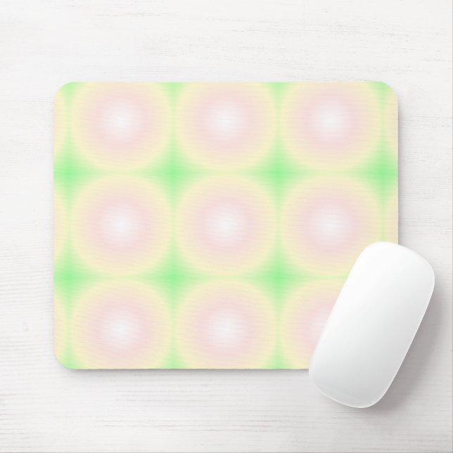 Pale Green Rose White 3D Optical Gradient Pattern Mouse Pad (With Mouse)
