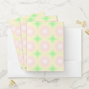 Pale Green Rose White 3D Optical Gradient Pattern Pocket Folder