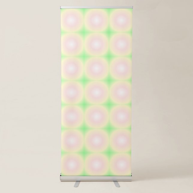 Pale Green Rose White 3D Optical Gradient Pattern Retractable Banner (Front)