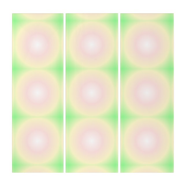 Pale Green Rose White 3D Optical Gradient Pattern Triptych (Front)