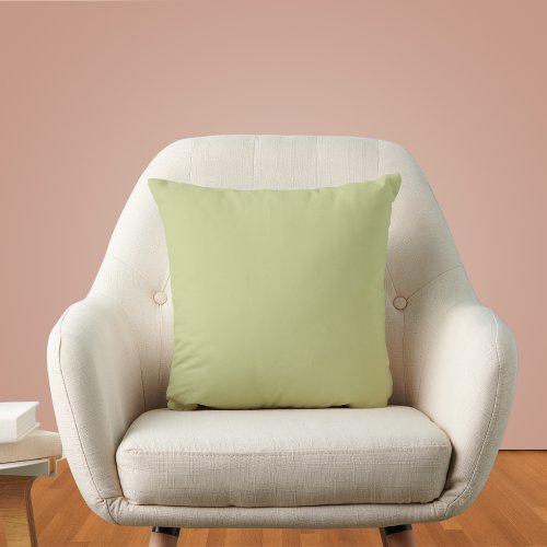 Pale Green Solid Color  Throw Pillow