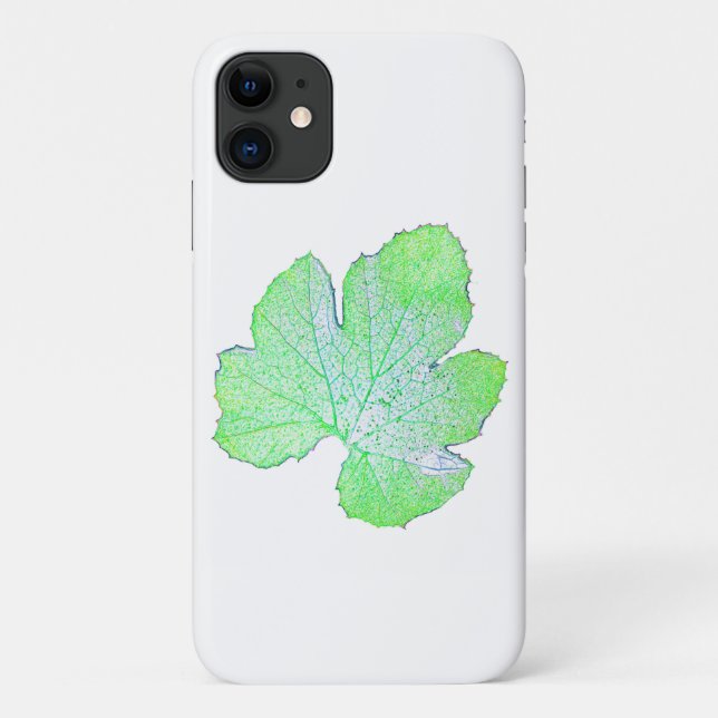 Pale Green Squash Leaf Texture iPhone 11 Case (Back)