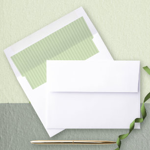 Pale green striped pattern wedding envelope liner