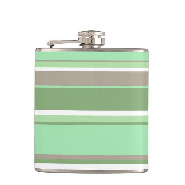 Pale green stripes flask (Front)