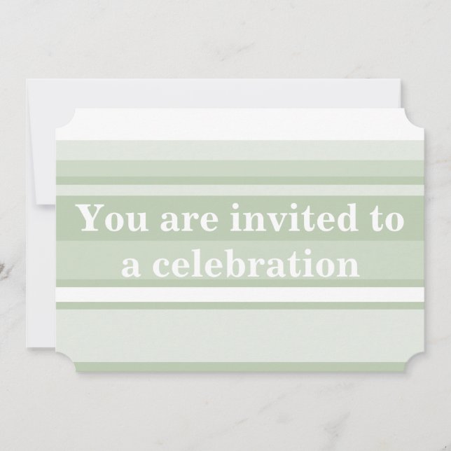 Pale green stripes invitation (Front)