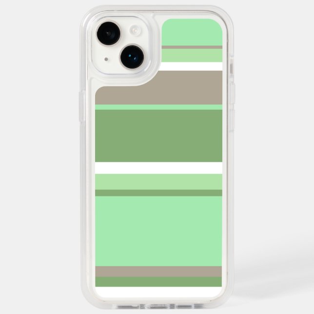 Pale green stripes otterbox iPhone case (Back)