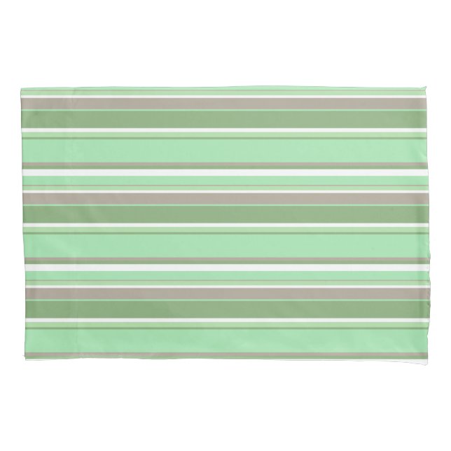 Pale green stripes pillow case (Front)