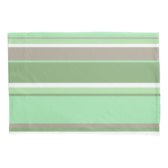 Pale green stripes pillow case (Front)