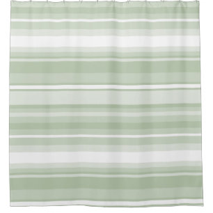 Pale green stripes shower curtain