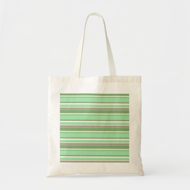 Pale green stripes tote bag (Front)