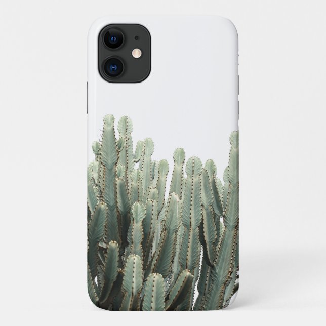Pale Green Succulent Cactus Plant iPhone 11 Case (Back)