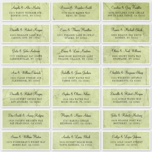 Pale Green Tea Individual Address Labels