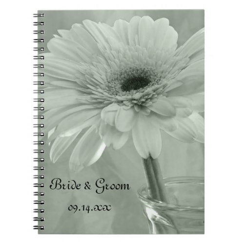 Pale Green Tinted Daisy Wedding Notebook