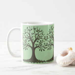 🌳 Pale Green Tree of Life Ceramic Mug