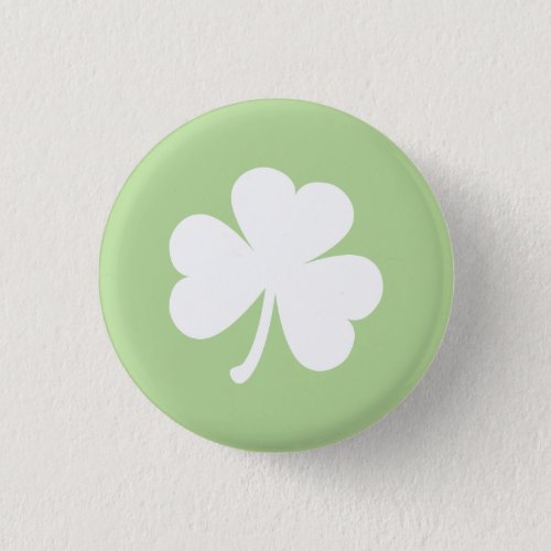 Pale Green w Irish Shamrock Pinback Button