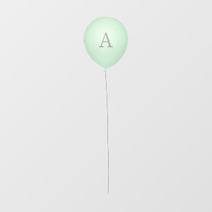 Pale Green Whimsical Balloon with Custom Letter Wall Decal