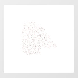 Pale Grey, Milk White, floral design Floor Decals