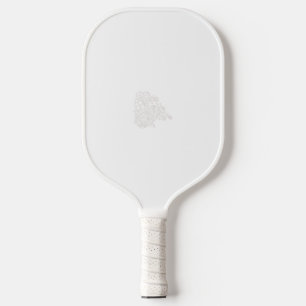 Pale Grey, Milk White, floral design Pickleball Paddle