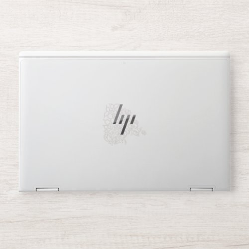 Pale Grey Milk White floral  HP Laptop Skin
