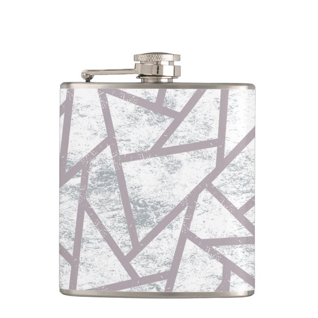Pale grey mosaic pattern flask (Front)
