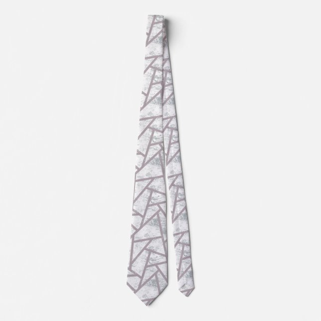 Pale grey mosaic pattern neck tie (Front)