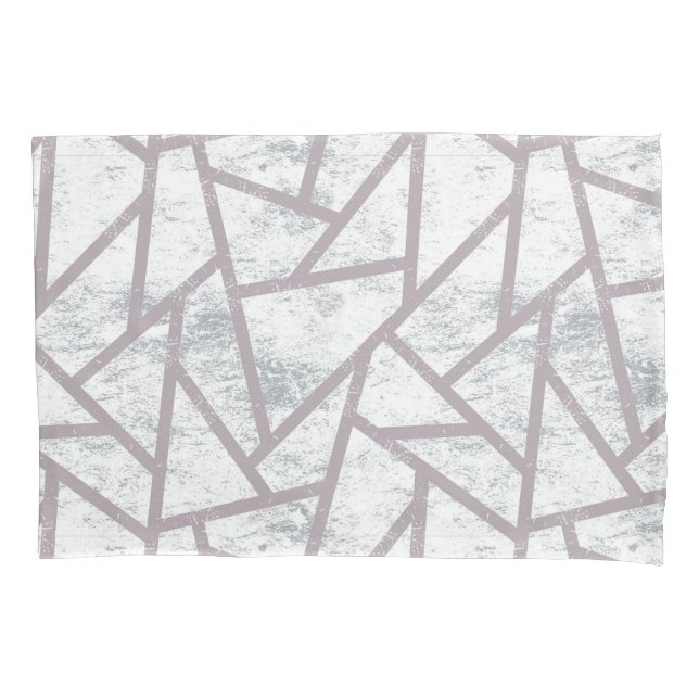 Pale grey mosaic pattern pillow case (Front)