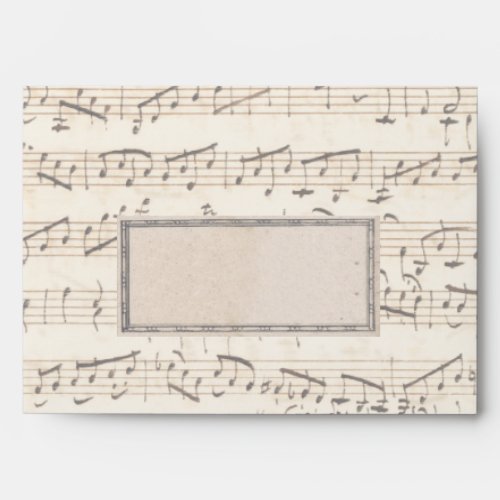 Pale Handwritten Sheet Music Vintage Envelope