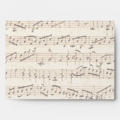 Pale Handwritten Sheet Music Vintage Envelope