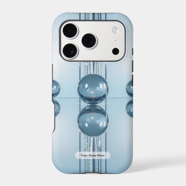 Pale Icy Blue Circle Platinum Orb  iPhone Case (Back)