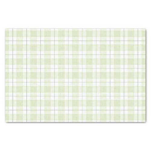 Pale Jade Plaid Pattern Tissue Paper