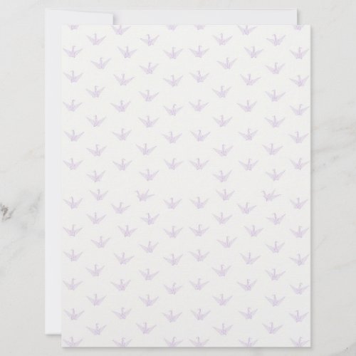 Pale Lavender Origami Cranes on Near White
