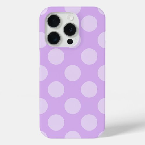 Pale Lavender Polka Dot iPhone 15 Pro Case