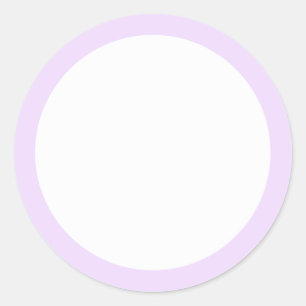 Pale lavender purple solid color border blank classic round sticker