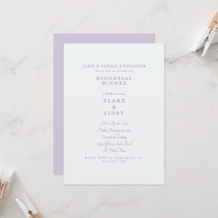 Pale Lavender Rehearsal Dinner Invitation