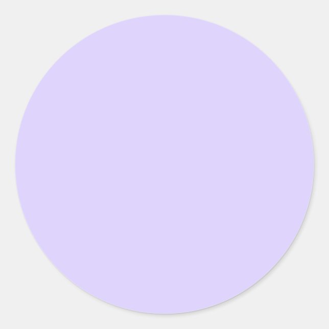 Pale Lavender Solid Color Classic Round Sticker (Front)