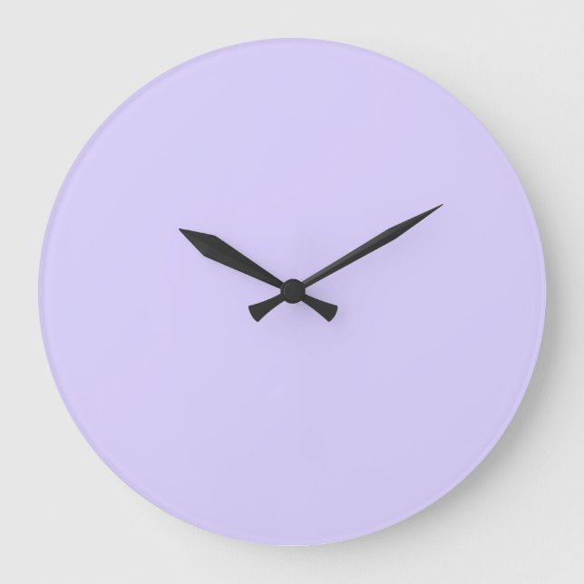 Pale Lavender Solid Color Large Clock (Front)