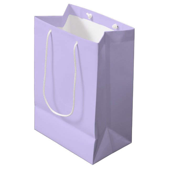 Pale Lavender Solid Color Medium Gift Bag (Front Angled)