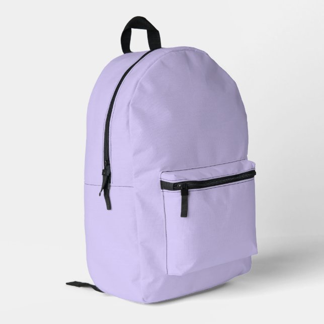 Pale Lavender Solid Color Printed Backpack (Back Corner Left)