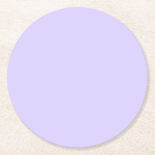 Pale Lavender Solid Color Round Paper Coaster